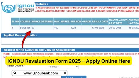 revaluation ignou